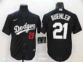 Dodgers 21 Walker Buehler Black 2020 Nike Cool Base Jersey,baseball caps,new era cap wholesale,wholesale hats